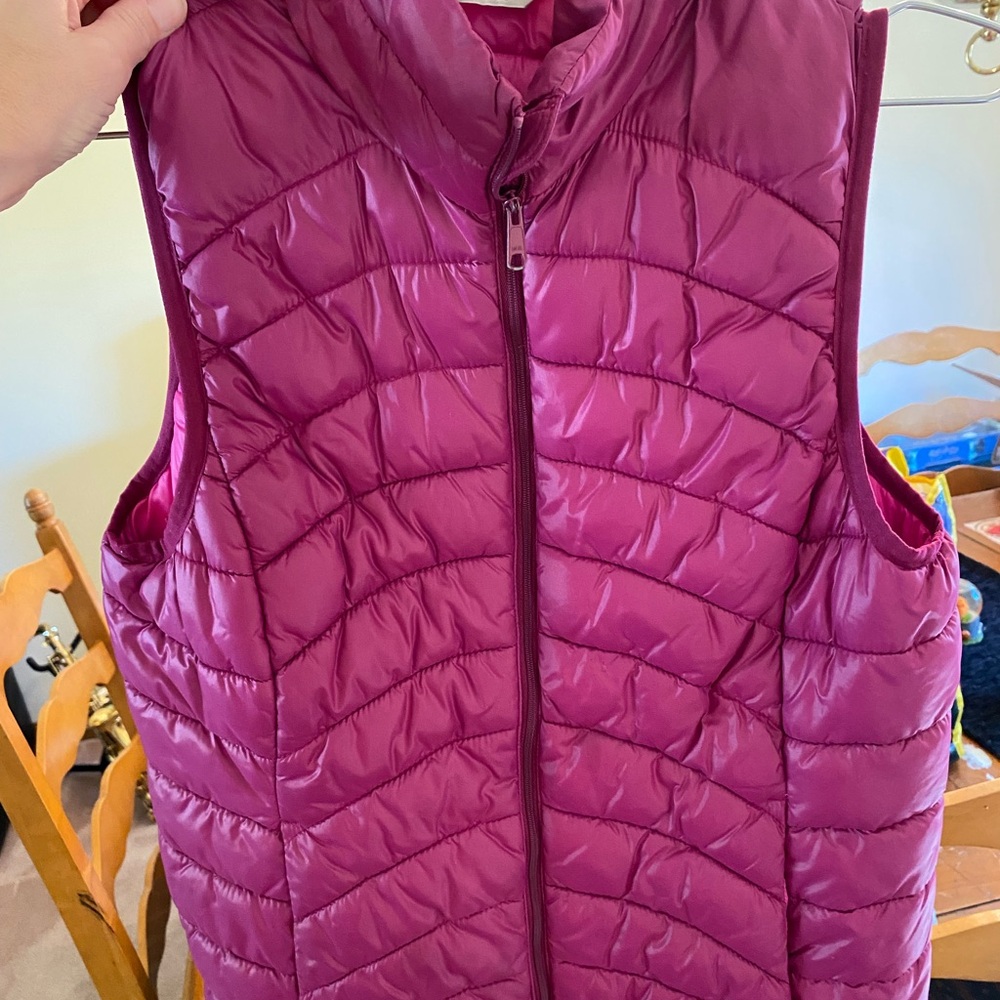 Plum Old Navy Puffer Vest with Pockets